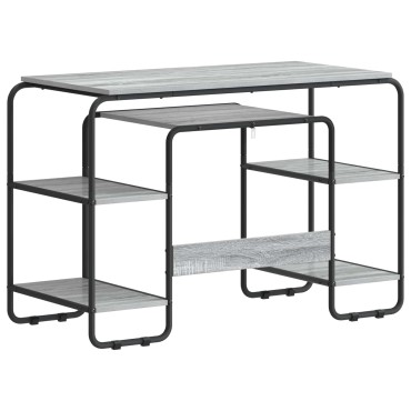 vidaXL Γραφείο με αποθηκευτικό χώρο Γκρι Sonoma 113,5x52x75,5cm 1 τεμ.