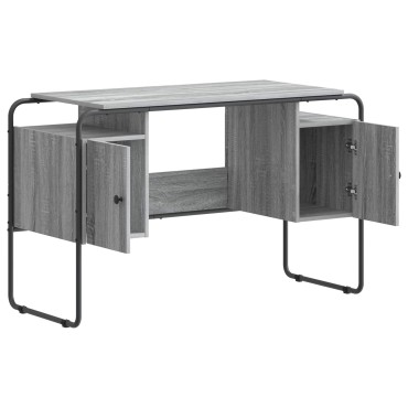 vidaXL Γραφείο με αποθηκευτικό χώρο Γκρι Sonoma 120x50,5x75,5cm 1 τεμ.