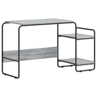 vidaXL Γραφείο με αποθηκευτικό χώρο Γκρι Sonoma 131.5x50x75.5cm 1 τεμ.