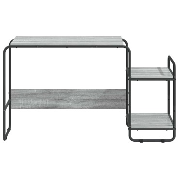 vidaXL Γραφείο με αποθηκευτικό χώρο Γκρι Sonoma 131.5x50x75.5cm 1 τεμ.
