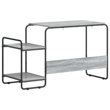vidaXL Γραφείο με αποθηκευτικό χώρο Γκρι Sonoma 131.5x50x75.5cm 1 τεμ.
