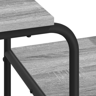 vidaXL Γραφείο με αποθηκευτικό χώρο Γκρι Sonoma 131.5x50x75.5cm 1 τεμ.