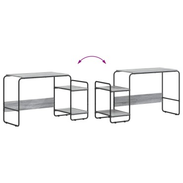 vidaXL Γραφείο με αποθηκευτικό χώρο Γκρι Sonoma 131.5x50x75.5cm 1 τεμ.