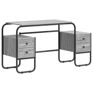 vidaXL Γραφείο με αποθηκευτικό χώρο Γκρι Sonoma 145x50x75cm 1 τεμ.