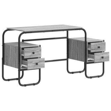 vidaXL Γραφείο με αποθηκευτικό χώρο Γκρι Sonoma 145x50x75cm 1 τεμ.