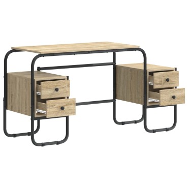 vidaXL Γραφείο με αποθηκευτικό χώρο Sonoma Δρυς 145x50x75cm 1 τεμ.