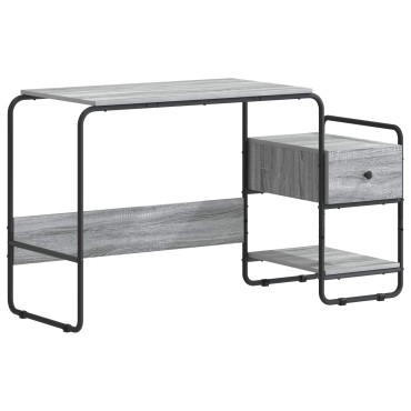 vidaXL Γραφείο με αποθηκευτικό χώρο Γκρι Sonoma 131.5x50x75.5cm 1 τεμ.