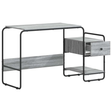 vidaXL Γραφείο με αποθηκευτικό χώρο Γκρι Sonoma 131.5x50x75.5cm 1 τεμ.