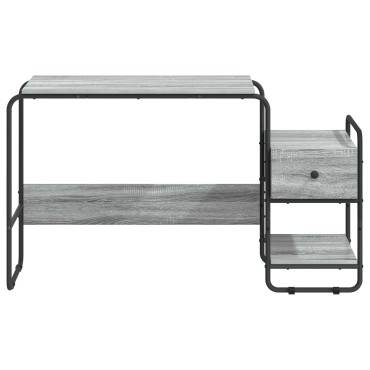 vidaXL Γραφείο με αποθηκευτικό χώρο Γκρι Sonoma 131.5x50x75.5cm 1 τεμ.