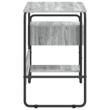 vidaXL Γραφείο με αποθηκευτικό χώρο Γκρι Sonoma 131.5x50x75.5cm 1 τεμ.
