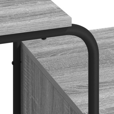 vidaXL Γραφείο με αποθηκευτικό χώρο Γκρι Sonoma 131.5x50x75.5cm 1 τεμ.