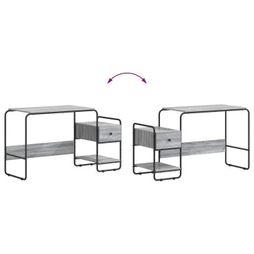 vidaXL Γραφείο με αποθηκευτικό χώρο Γκρι Sonoma 131.5x50x75.5cm 1 τεμ.