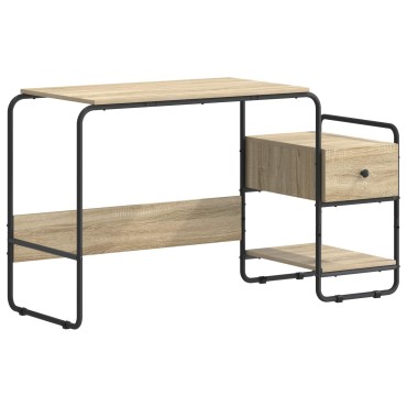 vidaXL Γραφείο με αποθηκευτικό χώρο Sonoma Δρυς 131.5x50x75.5cm 1 τεμ.