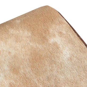vidaXL παγκάκι 40x30x45cm Αληθινό Δέρμα Καφέ και Λευκό