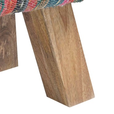 vidaXL παγκάκι 110x30x45cm Αληθινό Δέρμα Πολύχρωμο