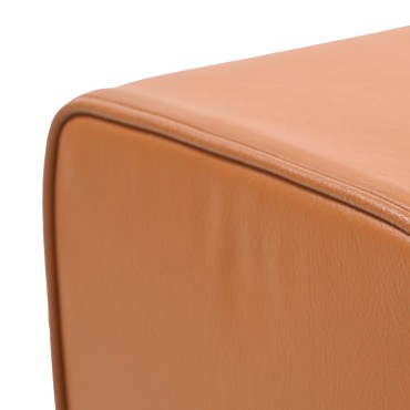 vidaXL παγκάκι 110x30x45cm Αληθινό Δέρμα Καφέ