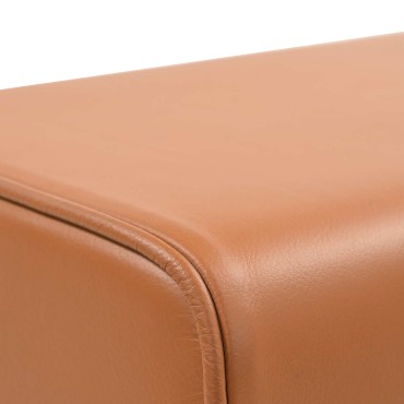 vidaXL παγκάκι 60x30x45cm Αληθινό Δέρμα Καφέ