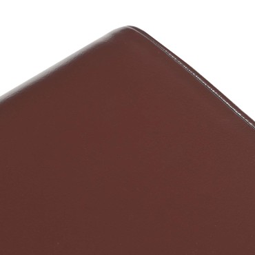 vidaXL παγκάκι 60x30x45cm Αληθινό Δέρμα Σκούρο Καφέ