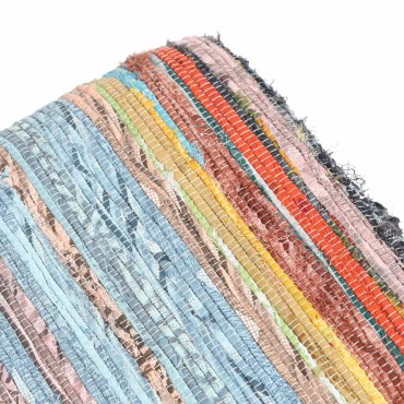 vidaXL παγκάκι 60x30x45cm Αληθινό Δέρμα Πολύχρωμο
