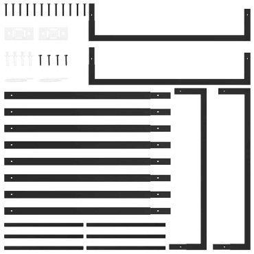 vidaXL Ράφι Ξύλων Μαύρη Ματ Ατσάλινη 80x28x154 εκ.