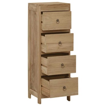 vidaXL Συρταριέρα 30x30x90cm από Μασίφ Ξύλο Teak 1 τεμ.