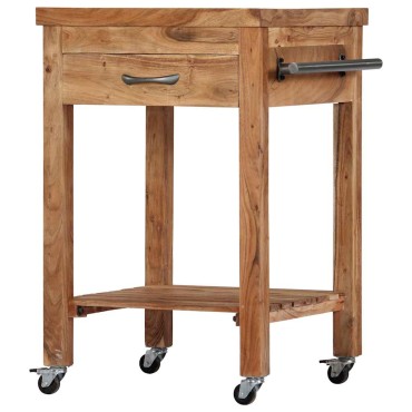 vidaXL Τρόλεϊ Κουζίνας 58x58x89cm από Μασίφ Ξύλο Ακακίας 1 τεμ.