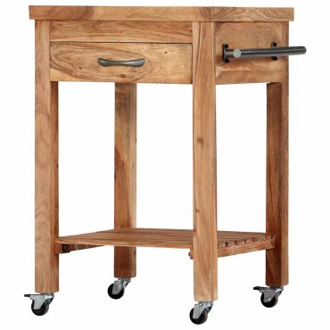 vidaXL Τρόλεϊ Κουζίνας 58x58x89cm από Μασίφ Ξύλο Ακακίας 1 τεμ.