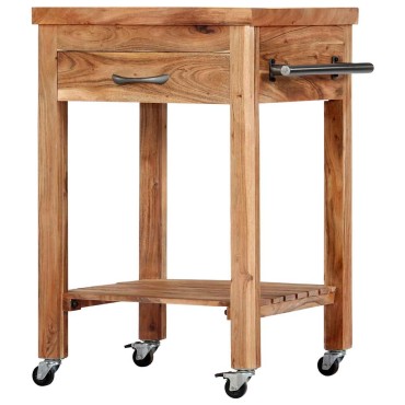 vidaXL Τρόλεϊ Κουζίνας 58x58x89cm από Μασίφ Ξύλο Ακακίας 1 τεμ.