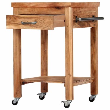 vidaXL Τρόλεϊ Κουζίνας 58x58x89cm από Μασίφ Ξύλο Ακακίας 1 τεμ.
