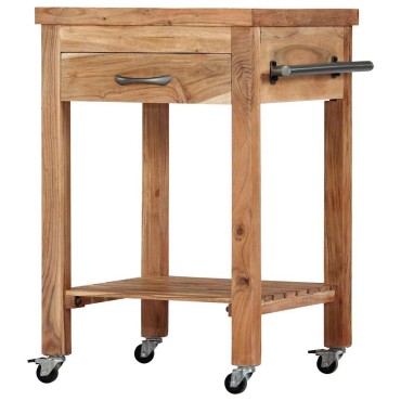 vidaXL Τρόλεϊ Κουζίνας 58x58x89cm από Μασίφ Ξύλο Ακακίας 1 τεμ.