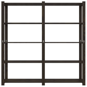 vidaXL Ραφιέρα με 5 Ράφια Μαύρο 170 x 38 x 170 εκ. Μασίφ Ξύλο Πεύκου
