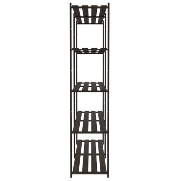 vidaXL Ραφιέρα με 5 Ράφια Μαύρο 170 x 38 x 170 εκ. Μασίφ Ξύλο Πεύκου