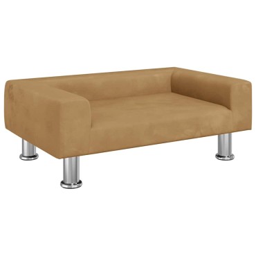 vidaXL Καναπές Παιδικός Καφέ 70x45x26,5cm από Βελούδο 1 τεμ.