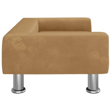 vidaXL Καναπές Παιδικός Καφέ 70x45x26,5cm από Βελούδο 1 τεμ.