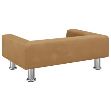 vidaXL Καναπές Παιδικός Καφέ 70x45x26,5cm από Βελούδο 1 τεμ.