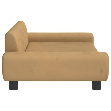 vidaXL Καναπές Παιδικός Καφέ 100x54x33cm από Βελούδο 1 τεμ.