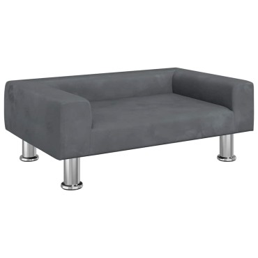 vidaXL Καναπές Παιδικός Σκούρο Γκρι 70x45x26,5cm από Βελούδο 1 τεμ.