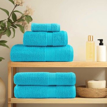 vidaXL Πετσέτες Μπάνιου Premium SOLUND 2 τεμ. Τυρκουάζ 100x150 εκ. 600 γρ./μ²