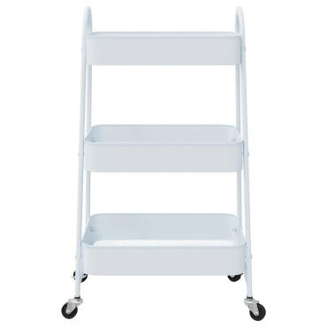 vidaXL Τρόλεϊ αποθήκευσης 3 επιπέδων Λευκό 42x41,5x77 cm Χάλυβας