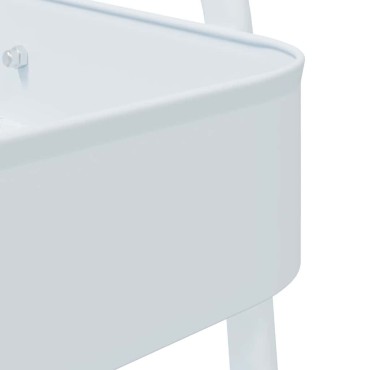 vidaXL Τρόλεϊ αποθήκευσης 3 επιπέδων Λευκό 42x41,5x77 cm Χάλυβας