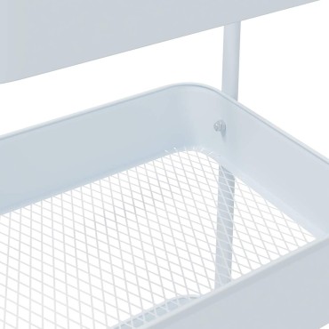 vidaXL Τρόλεϊ αποθήκευσης 3 επιπέδων Λευκό 42x41,5x77 cm Χάλυβας