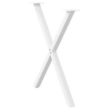 vidaXL Πόδια Τραπεζαρίας σε Σχήμα Χ, 2 τεμ. Λευκά 70x(72-73)cm Ατσάλι