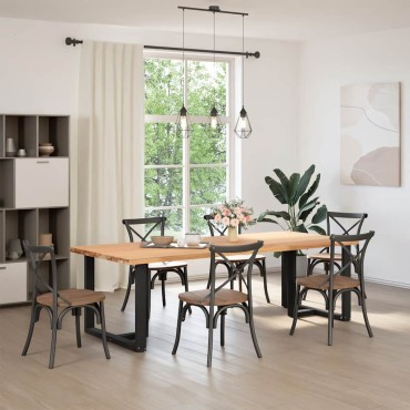 vidaXL Πόδια Τραπεζαρίας σε Σχήμα Τ, 2 τεμ. Μαύρο 100x35x(72-73)cm Ατσάλι