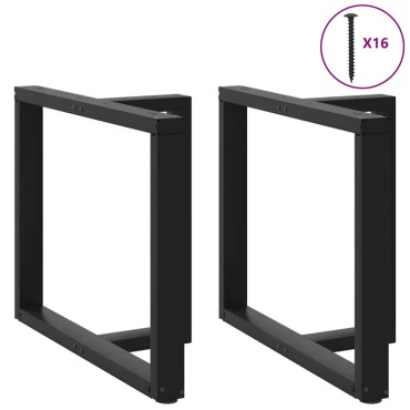 vidaXL Πόδια Τραπεζαρίας σε Σχήμα Τ, 2 τεμ. Μαύρο 100x35x(72-73)cm Ατσάλι