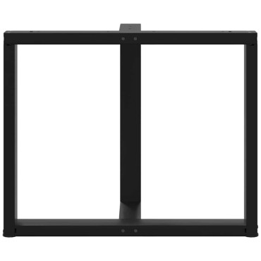 vidaXL Πόδια Τραπεζαρίας σε Σχήμα Τ, 2 τεμ. Μαύρο 100x35x(72-73)cm Ατσάλι