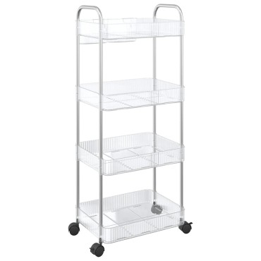 vidaXL Καρότσι αποθήκευσης 4 Επίπεδα Διαφανές 37x28x95 εκ. Ακρυλικό