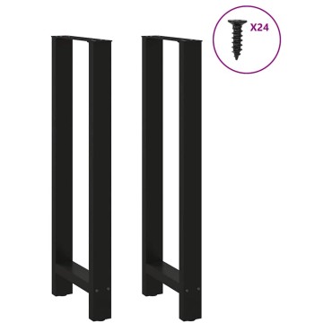 vidaXL Πόδια Τραπεζιού Μπαρ 2 τεμ. Μαύρα 50x(110-111)cm Ατσάλι