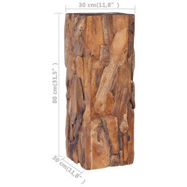vidaXL Τραπέζι Βοηθητικό 30x30x80cm από Μασίφ Ξύλο Teak 1 τεμ.