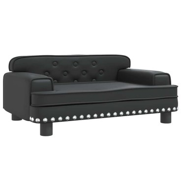 vidaXL Καναπές Παιδικός Μαύρος 70x45x30cm από Συνθετικό Δέρμα 1 τεμ.