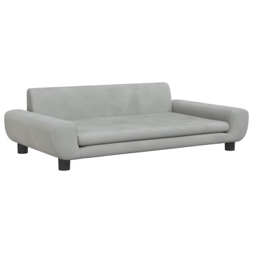 vidaXL Καναπές Παιδικός Ανοιχτό Γκρι 100x54x33cm από Βελούδο 1 τεμ.